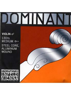Illustration de Thomastik Dominant - calibre medium - 1re (mi) violon 1/2 - Nylon filé alu