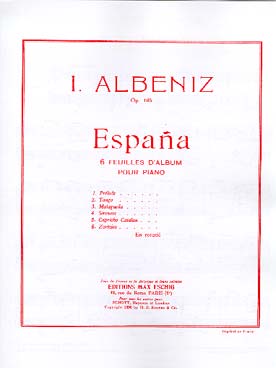 Illustration de España op. 165 (6 feuilles d'album) - N° 2 : Tango