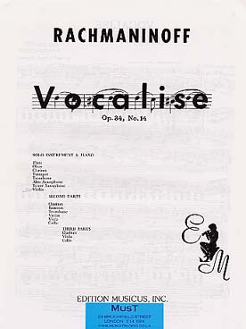 Illustration de Vocalise op. 34 N° 14 pour instrument en ut et piano