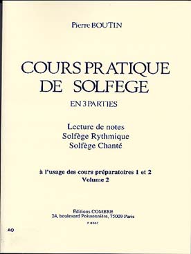 Illustration de Cours pratique de solfège : Lecture de notes, solfège rythmique, solfège chanté - Vol. 2 : Préparatoire 1 et 2