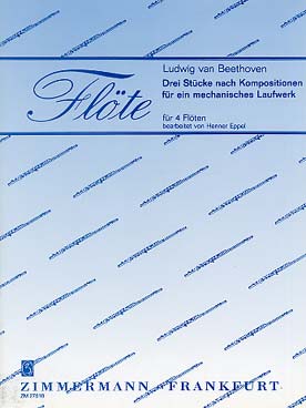 Illustration de 3 Pièces pour 4 flûtes d'après des compositions pour automates musicaux (tr. Eppel)