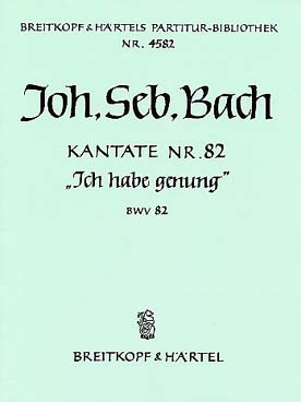 Illustration de Cantate BWV 82 Ich habe genung (genug) pour basse solo - 0.1.0.0 - 0.0.0.0 - cordes - bc - Conducteur