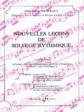 Illustration de Nouvelles leçons de solfège rythmique - Vol. 3 : Élémentaire 2/Fin d'Études 1