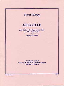 Illustration de Grisaille pour flûte à bec soprano ou ténor ou flûte traversière et harpe ou piano
