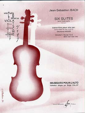 Illustration de 6 Suites pour violoncelle transcrites pour alto par Wiener - Vol. 1 : suites 1, 2, 3 BWV 1007-1009