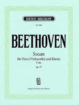 Illustration de Sonate op. 17 en fa M pour cor ou violoncelle et piano, version pour cor