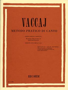 Illustration vaccai methode chant ricordi v moyenn+cd