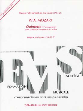 Illustration de Dossier de Formation Musicale N° 3 sur MOZART : Quintette pour clarinette et cordes (1er mouvement) - Livre de l'élève