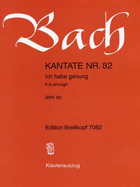 Illustration de Cantate BWV 82 Ich habe genung (genug) pour basse solo - 0.1.0.0 - 0.0.0.0 - cordes - bc - Réduction chant/piano