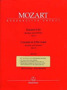 Illustration de Concerto N° 2 K 417 en mi b M, réd. piano - éd. Bärenreiter