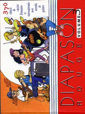 Illustration de DIAPASON : recueils de chants (paroles sans partitions) avec accords de guitare - Diapason rouge Vol. 3 : 377 chansons