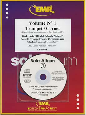 Illustration de SOLO ALBUM (tr. Armitage/Reift) avec accompagnement piano + CD play-along - Vol. 1 : Bach, Haendel, Purcell, Pergolèse, Clarke