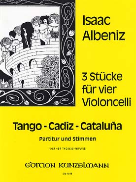 Illustration de 3 pièces : Tango - Cadiz - Cataluña (tr. Thomas-mifune pour 4 violoncelles)