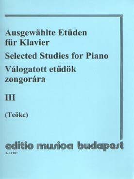 Illustration de SELECTED STUDIES FOR PIANO (Teöke) - Vol. 3