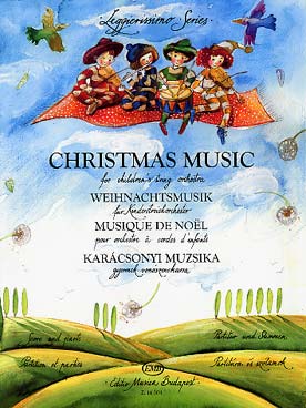 Illustration de CHRISTMAS MUSIC pour orchestre à cordes d'enfants (1re position) : 4 V1, 4 V2, 4 V3, 4 Vc