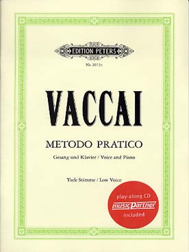 Illustration de Méthode pratique de chant italien - éd. Peters voix grave avec CD