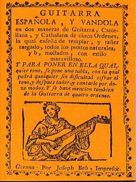 Illustration de Guitarra Española : méthode de guitare baroque (facsimile). Texte espagnol et traduction en anglais.
