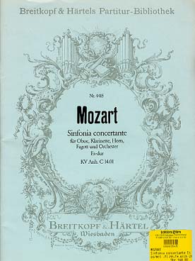 Illustration de Symphonie concertante K 297 b pour hautbois, clarinette, cor, basson et orchestre