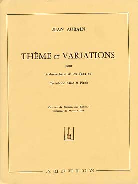 Illustration de Thème et variations pour trombone basse ou tuba ou saxhorn basse si b