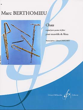 Illustration de Chats (orig. pour quatuor de flûtes), tr. Grognet pour ensemble de flûtes