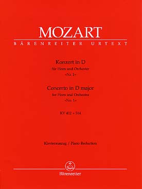 Illustration de Concerto N° 1 K 412 (386b) en ré M, réd. piano