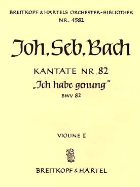 Illustration de Cantate BWV 82 Ich habe genung (genug) pour basse solo - 0.1.0.0 - 0.0.0.0 - cordes - bc - Violon 2