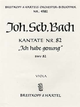 Illustration de Cantate BWV 82 Ich habe genung (genug) pour basse solo - 0.1.0.0 - 0.0.0.0 - cordes - bc - Alto