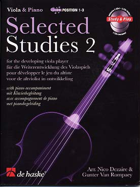 Illustration de SELECTED STUDIES : études classiques de divers auteurs avec CD play-along - Vol. 2 : 18 études (positions 1 à 3)