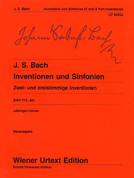 Illustration de Inventions à 2 et 3 voix BWV 772-801 - éd. Wiener Urtext