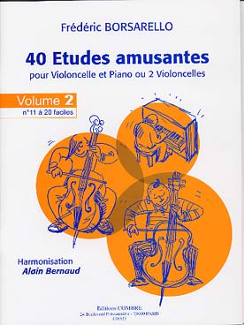 Illustration de 40 Études amusantes pour violoncelle et piano ou 2 violoncelles - Vol. 2 : de 11 à 20, faciles