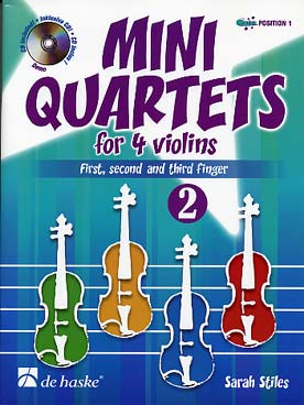 Illustration de Mini quartets en 1re position avec CD d'écoute - Vol. 2 : 1er, 2e et 3e doigts