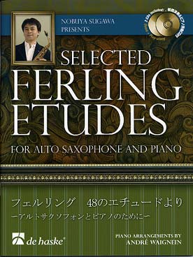 Illustration de 32 Études présentées par N. Sugawa avec accompagnement piano de A. Waignein - Partition de saxophone + CD play-along