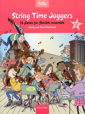 Illustration de String time joggers : 14 pièces pour ensemble flexible de cordes avec piano - Parties de violoncelle + accès audio