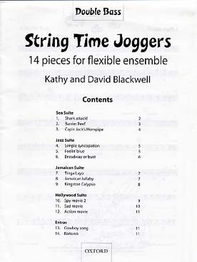 Illustration de String time joggers : 14 pièces pour ensemble flexible de cordes avec piano - Parties de contrebasse