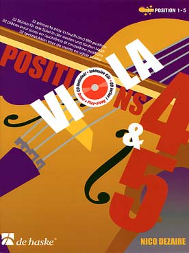 Illustration de Viola position, pièces originales avec CD play-along - 4 & 5 : 32 pièces en 4e et 5e position