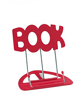 Illustration de PUPITRE DE TABLE K&M UNI-BOY, plastique rigide, taille plié 23,5 x 17,3 x 1,3 cm poids 176 gr, inclinaison 10° à 50° - Book rouge