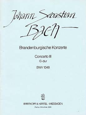 Illustration de Concerto Brandebourgeois N° 3 BWV 1047 en sol M