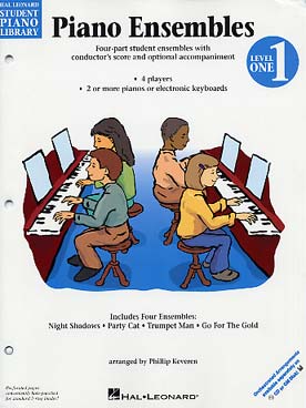 Illustration de HAL LEONARD STUDENT PIANO LIBRARY : de Keveren pour 8 mains et 2 pianos ou + - Piano ensembles niveau 1