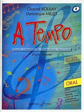 Illustration de A Tempo : cours complet de formation musicale Vol. 8 (cycle 2 - 4e année) - Oral