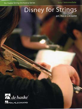 Illustration de DISNEY FOR STRINGS : 4 airs, arr. Nico Dezaire pour orchestre à cordes et piano (conducteur + 18 parties)