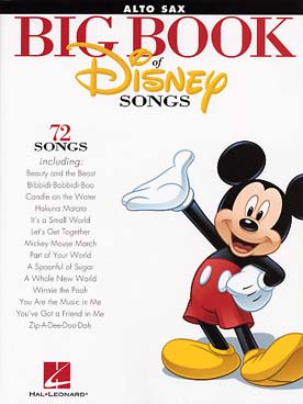 Illustration de BIG BOOK OF DISNEY SONGS : 72 airs extraits des dessins animés (sax. alto)