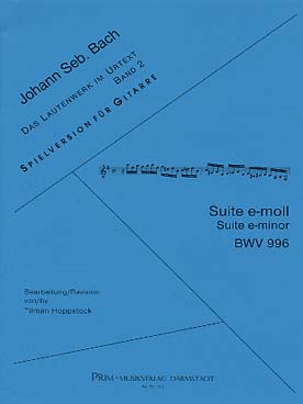 Illustration de Suite pour luth - N° 1 BWV 996 en mi m (tr. Hoppstock)