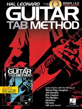 Illustration de HAL LEONARD GUITAR TAB METHOD (en anglais, avec CD d'écoute - Vol. 1 et 2 réunis