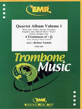 Illustration de QUARTET ALBUM (tr. Naulais) avec piano/ orgue et percussions en option - Vol. 1 : Bach, Clarke, Pergolese, Haëndel et Purcell