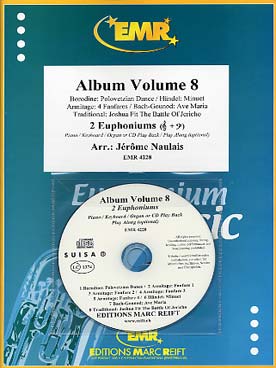 Illustration de ALBUM pour 2 euphoniums et piano/orgue avec CD play-along - Vol. 8 : Haendel, Borodine, Armitage Bach et morceaux traditionnels