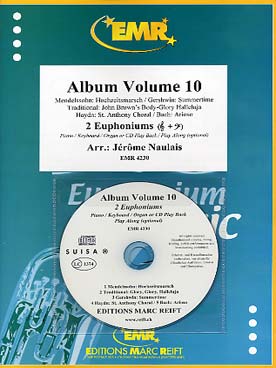Illustration de ALBUM pour 2 euphoniums et piano/orgue avec CD play-along - Vol. 10 : Gershwin, Haydn, Bach, Mendelssohn