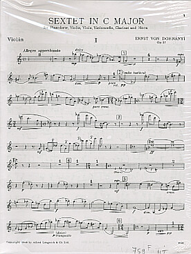 Illustration de Sextet op. 37 en do M pour piano, violon alto, violoncelle, clarinette et cor