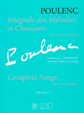 Illustration de Intégrale des mélodies et chansons pour chant et piano - Vol. 1