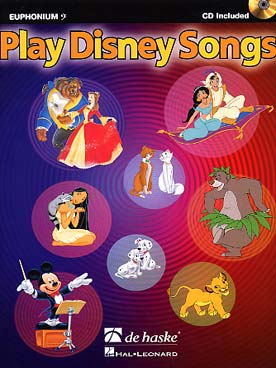 Illustration de PLAY DISNEY SONGS : 12 thèmes dans des arrangements faciles et progressifs avec CD play-along (complément des méthodes Écouter, Lire et Jouer Vol. 1 et 2) en clé de fa