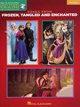 Illustration de DISNEY chansons de Frozen (la reine des neiges), Tangled (raiponce) et Enchanted (il était une fois) avec carte de téléchargement